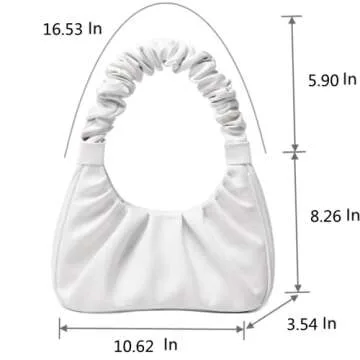 CYHTWSDJ fashionable for Women cute Hobo Tote handbag mini clutch with zipper (White-M)