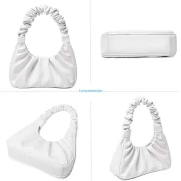 CYHTWSDJ fashionable for Women cute Hobo Tote handbag mini clutch with zipper (White-M)