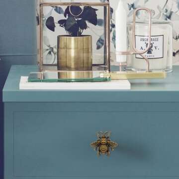 LLDYNW 4 pcs Bee Knobs Bumble Bee Cabinet Knobs Insect Drawer Pulls Animal Single Hole Handles for Dresser Antique Dresser Bathroom Cabinets Knobs (Bronze)