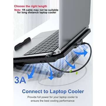 ApoJodly USB to USB Cable 1FT 2-Pack, USB 3.0 Cord USB A Male to Male Cable Double Sided USB Cord Compatible with Hard Drive, Laptop Cooler, DVD Player and More