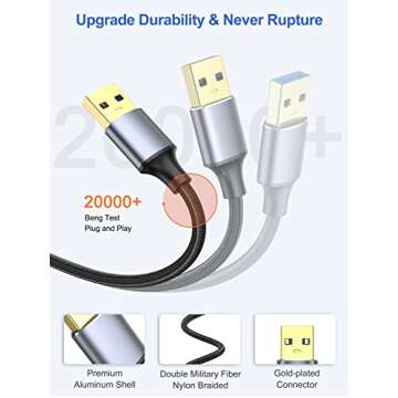 ApoJodly USB to USB Cable 1FT 2-Pack, USB 3.0 Cord USB A Male to Male Cable Double Sided USB Cord Compatible with Hard Drive, Laptop Cooler, DVD Player and More