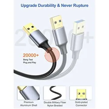 ApoJodly USB to USB Cable 1FT 2-Pack, USB 3.0 Cord USB A Male to Male Cable Double Sided USB Cord Compatible with Hard Drive, Laptop Cooler, DVD Player and More