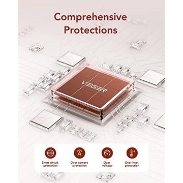 VEGER Portable Charger for iPhone Built in Cables Fast Charging USB C Slim 10000 Power Bank, Wall Plug USB Battery Pack for iPhones, iPad, Samsung More Phones Tablets (Pink)