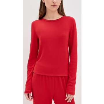 Z SUPPLY Women's Maison Pointelle Top, Rendezvous, Red, S