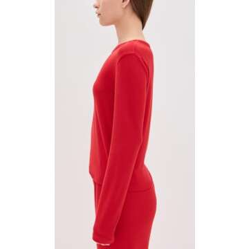 Z SUPPLY Women's Maison Pointelle Top, Rendezvous, Red, S