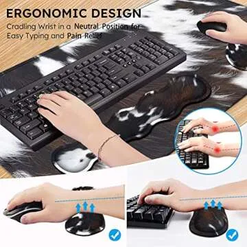 Gaming Mouse Pad XXL Ergonomic Wrist Support Desk Set