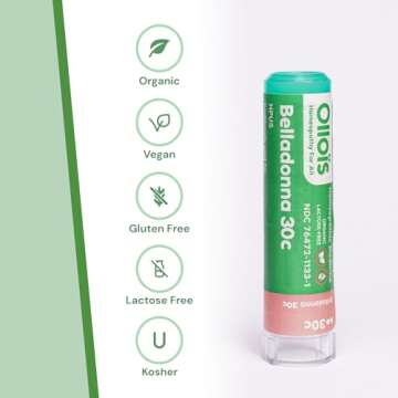 Organic OLLOIS Belladonna Homeopathic Medicine 30c