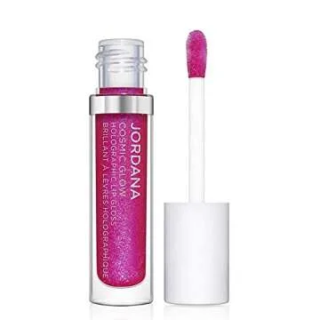 3 Pack JORDANA Cosmic Glow Holographic Lip Gloss - Brilliant Fuchsia