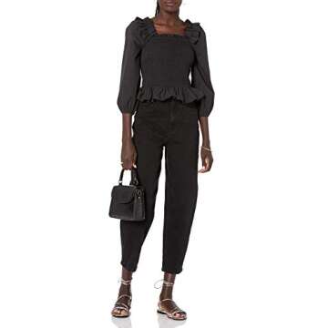 The Drop Women's Marisol Long-Sleeve Ruffle Smocked Top