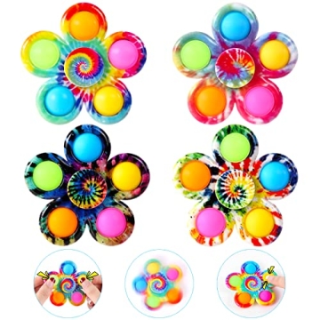GOHEYI Fidget Toys 4 Pack: Stress Relief Spinners for Kids and Adults