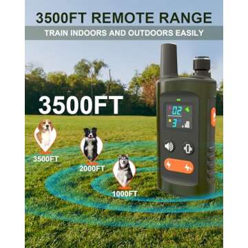 Dog Training Collar with Remote Control, 3500FT Dog Shock Collar for Small Medium Large Dogs, IPX7 Waterproof, 4 Training Modes, Rechargeable E-Collar with Beep Vibration Safe Shock for All Breeds