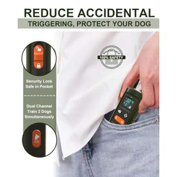 Dog Training Collar with Remote Control, 3500FT Dog Shock Collar for Small Medium Large Dogs, IPX7 Waterproof, 4 Training Modes, Rechargeable E-Collar with Beep Vibration Safe Shock for All Breeds