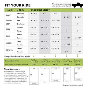 Napier Backroadz Truck Tent | Pickup Truck Bed Camping Tent | Rainfly for Water Protection | Sturdy and Spacious 2-Person Tent | Easy 10-Minute Setup