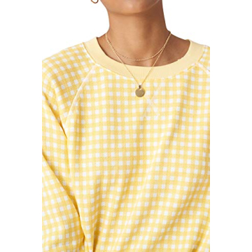 Juniper Crew Neck Sweatshirt in Vintage Yellow Gingham
