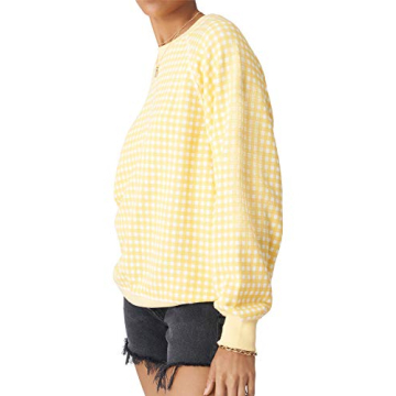 Juniper Crew Neck Sweatshirt in Vintage Yellow Gingham