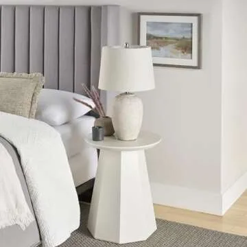 Nourison Rustic 23" Beige Ceramic Table Lamp