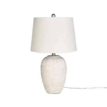 Nourison Rustic 23" Beige Ceramic Table Lamp
