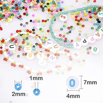 GREENTIME 45000pcs 2mm Seed Beads for Bracelet Making Kit Small Beads 11/0 Rainbow Beads with Letter Beads, Jump Rings & Charms Pendants for DIY Crafts Bracelets Necklaces Rings Waist Beads kit