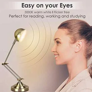 Eco-Friendly LED Desk Lamp - Dimmable & Adjustable Light for Reading