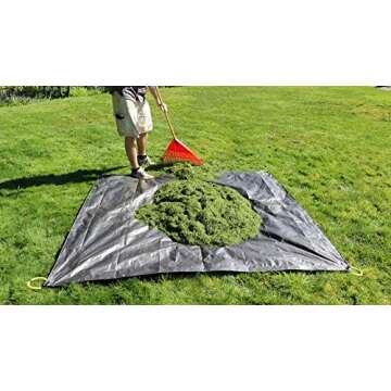 Allsop Home & Garden 31586 Clean-Up Canvas Super Duty Tarp with Interlocking Handles of 300 lb Capac...