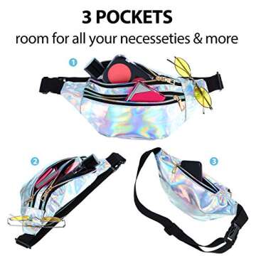 Holographic Fanny Pack - Colorful & Adjustable Waist Bag