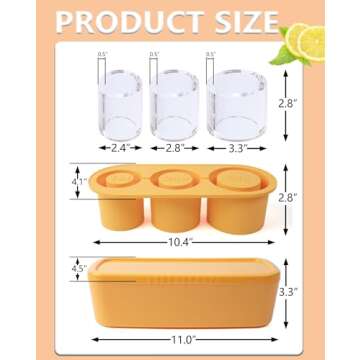 XZYLY Ice Cube Tray for Stanley Cup,Ice Mold with Lid & Bin for 30&40 oz Stanley Tumblers Accessories,Easy Release Silicone Ice Maker for Ice Drink,Juice,Whiskey,Cocktail,Summer Gifts,Yellow
