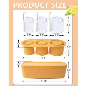 XZYLY Ice Cube Tray for Stanley Cup,Ice Mold with Lid & Bin for 30&40 oz Stanley Tumblers Accessories,Easy Release Silicone Ice Maker for Ice Drink,Juice,Whiskey,Cocktail,Summer Gifts,Yellow