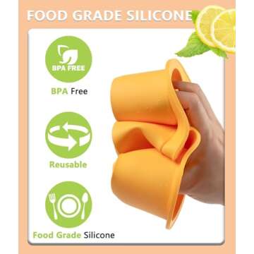 XZYLY Ice Cube Tray for Stanley Cup,Ice Mold with Lid & Bin for 30&40 oz Stanley Tumblers Accessories,Easy Release Silicone Ice Maker for Ice Drink,Juice,Whiskey,Cocktail,Summer Gifts,Yellow