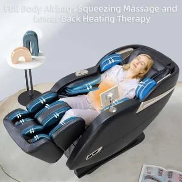 MassaMAX Full Body Massage Chair, Zero Gravity Recliner with Yoga Stretch, SL Track, Airbags, Heating, Touch Screen, and Foot Massage (MD906-Black)