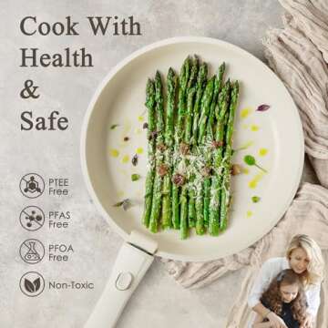 KIKCOIN 5 Pcs Pots and Pans Set Non Stick - Detachable Handle Cookware Set, Induction Nonstick Kitchen RV Cooking Set Removable Handle - Dishwasher ＆ Oven Safe ＆Heat Evenly for Better Cooking