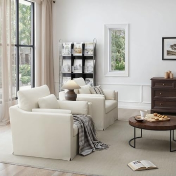Oversized Accent Chair with Washable Slipcover and Pillows