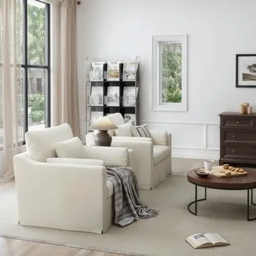 Oversized Accent Chair with Washable Slipcover and Pillows
