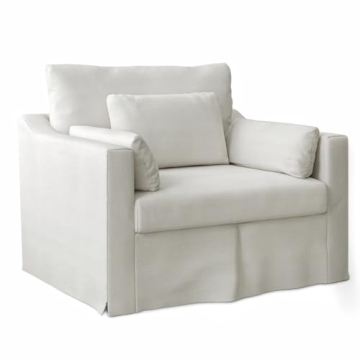 Oversized Accent Chair with Washable Slipcover and Pillows
