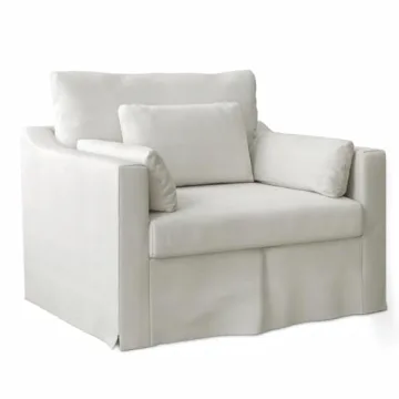 Oversized Accent Chair with Washable Slipcover and Pillows