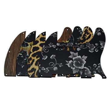 KAISH 8 Hole 3D Printed Tele Style Guitar Plastic Pickguard TL Pick Guard Scratch Plate for USA/Mexico Telecaster Wood Pattern