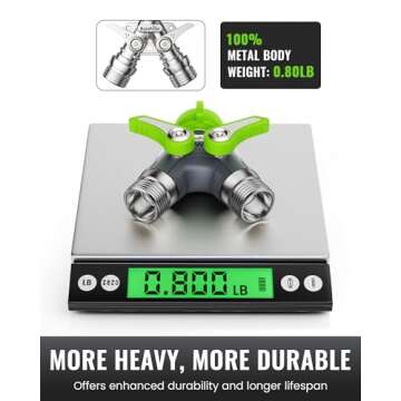 RAINPOINT Garden Hose Splitter: Heavy-Duty 2 Way Y Spigot with Premium Metal Design