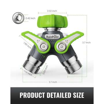 RAINPOINT Heavy Duty Garden Hose Splitter with Shutoff Valves
