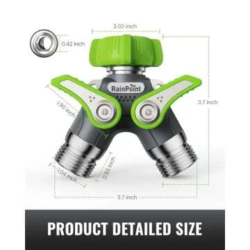 RAINPOINT Heavy Duty Garden Hose Splitter with Shutoff Valves