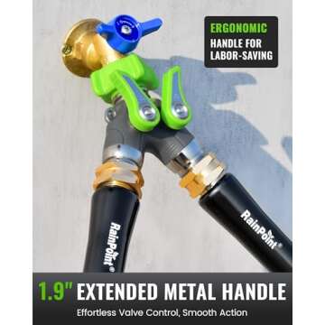RAINPOINT Heavy Duty Garden Hose Splitter with Shutoff Valves