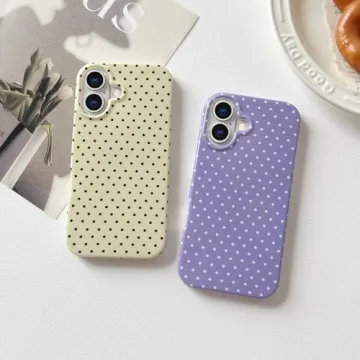 Yeddabox iPhone 16 Cute Polka Dot Case for Women