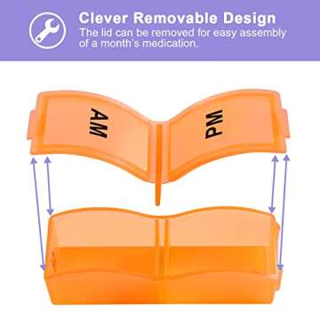 XINHOME Pill Organizer 31 Day AM/PM - Travel Ready Container
