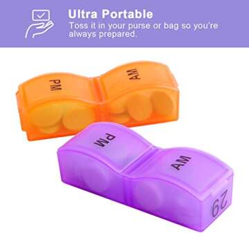 XINHOME Pill Organizer 31 Day AM/PM - Travel Ready Container