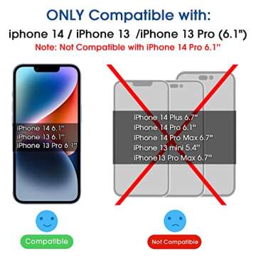 amFiIm Tempered Glass Screen Protector for iPhone 14 6.1"/iPhone 13/iPhone 13 Pro 6.1", Easy OneTouc...