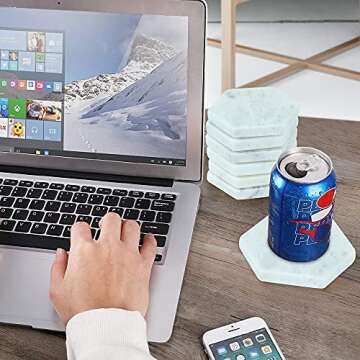 LAVAUX Marble Coasters Set - Stylish Home Protection