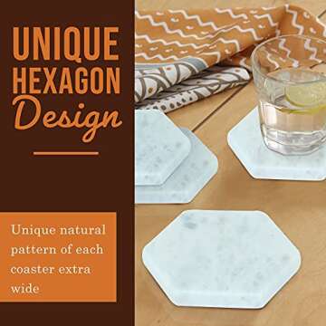 LAVAUX Marble Coasters Set - Stylish Home Protection