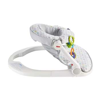 Fisher-Price Sit-Me-Up Floor Seat - Honeydew Drop, Portable Infant Chair with Toys
