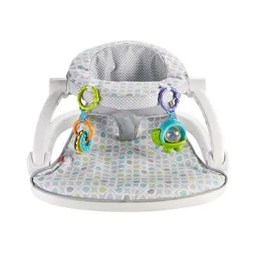 Fisher-Price Sit-Me-Up Floor Seat - Honeydew Drop, Portable Infant Chair with Toys