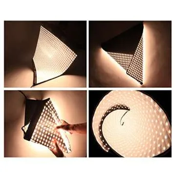 Falcon Eyes RX-24TDX 150W Roll-Flex Photo Light 3000K-5600K Bi-Color LED Photo Light with Honeycomb Grid Softbox Flexible Continuous Output Lighting for Shooting (RX-24TDX+RX-24TDXSBHC)