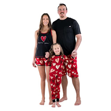 Lazy One Matching Family Valentine Pajamas, Cute Heart Pajamas for Women, Men and Kids, Valentines D...