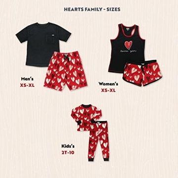 Cute Heart Matching Family Pajamas for Valentine's Day